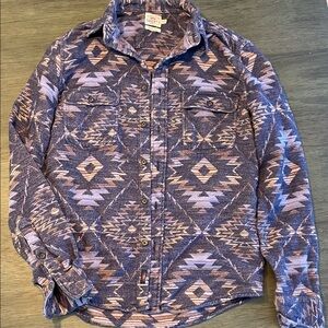 Faherty Men’s Blue and Purple Geometric Shirt Jacket